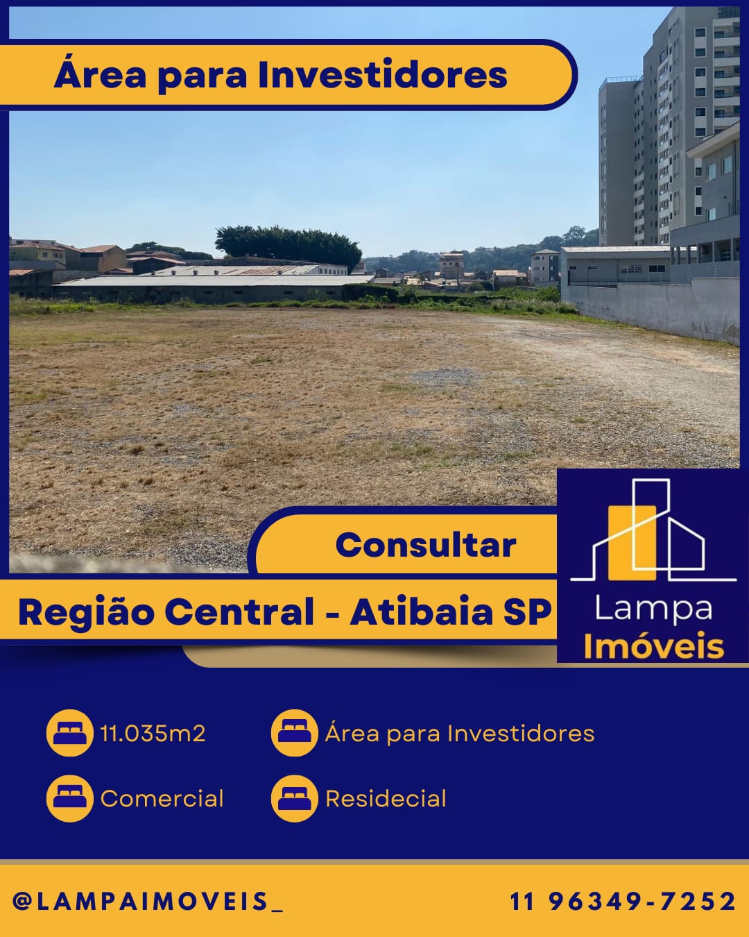 TERRENO PARA INVESTIR  NA REGIAO CENTRAL ATIBAIA